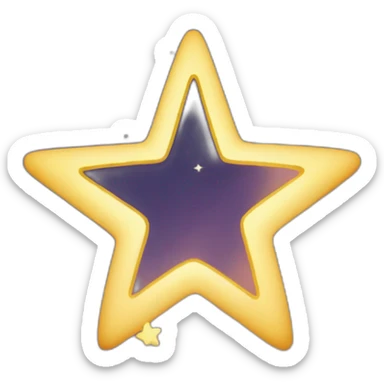 "Design a twinkling star with a stardust trail, against a night sky." sticker