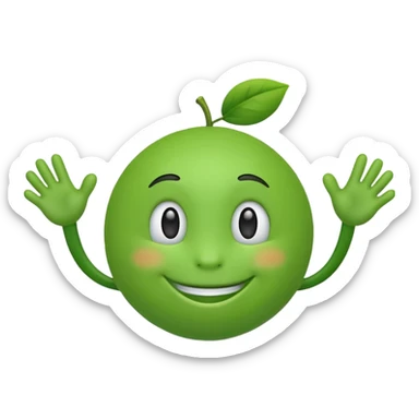 green emoji with limbs sticker