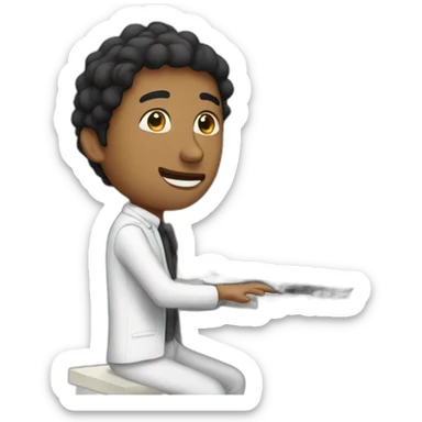 human ho play piano sticker