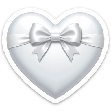 white heart with a white bow on it sticker