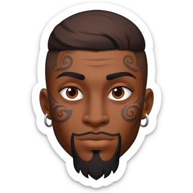 Cool brown guy with tattoos on the face  sticker