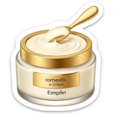 crème soin avec ecriture sticker