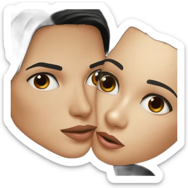 wentworth miller kisses a black girl brown eyes and short black hair sticker