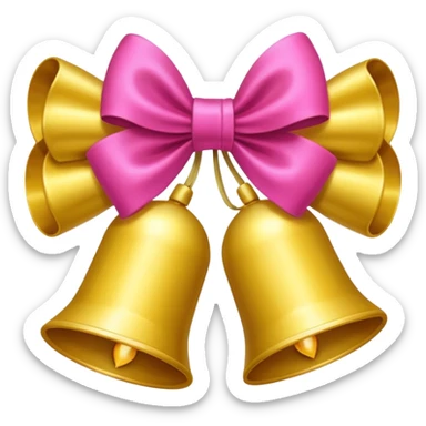 campanas navideñas con lazo rosado sticker