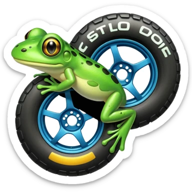 Frog Has Tire Body sticker