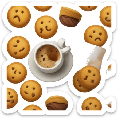 coffee with biscuit  sticker