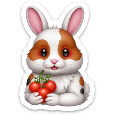 rabbit with cherry tomatoes  sticker
