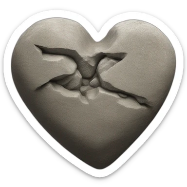 Heart in rock sticker