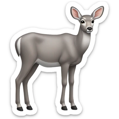 gray mule deer standing ose sticker