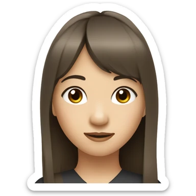 Pilates asian girl with long brown hair and bangs sticker