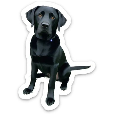 3 year old black lab sitting sticker
