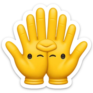 Yellow hands cupped emoji sticker