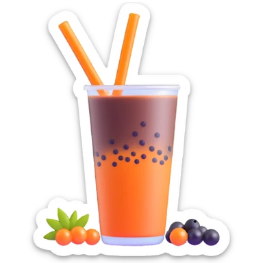 bubble tea with boba pearls sticker