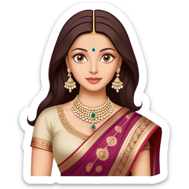 Aishwarya Rai in a saree, traditional Indian outfit, jewelry sticker