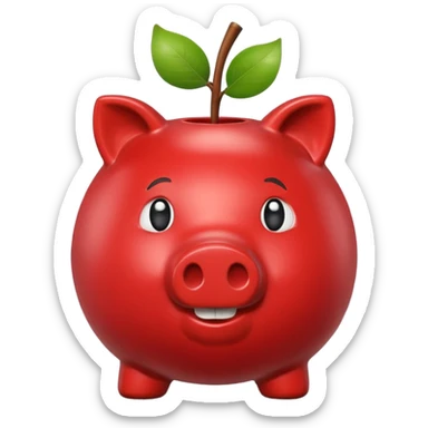 Piggy bank with Apple in mouth sticker