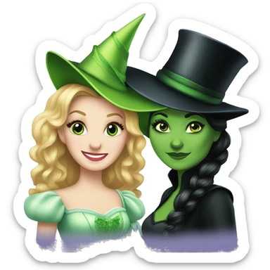Glinda and elphaba from Wicked together sticker
