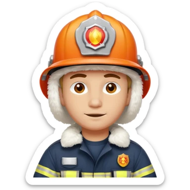 fireman white cat sticker