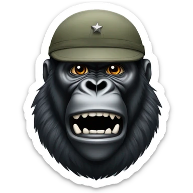 a military gorilla sticker