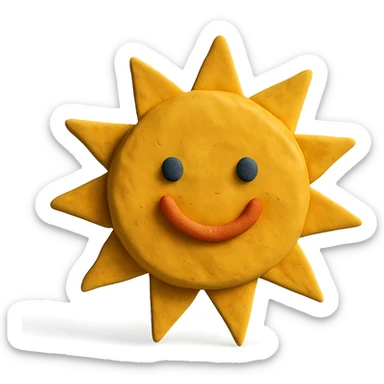 claymation style sun sticker