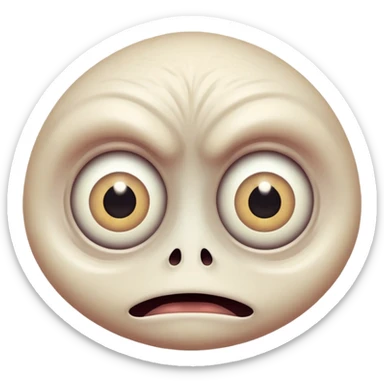 weird freaky creature with strange eyes and unusual expression sticker