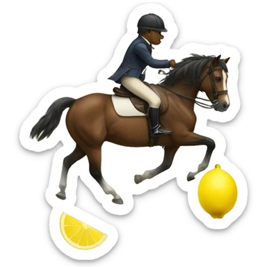a horse riding a lemon sticker