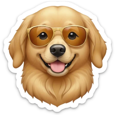 Golden retriever wearing sunglasses  sticker