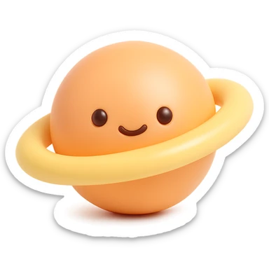 cute cartoon planet vinyl figure style sticker