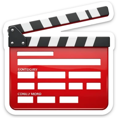 clapperboard red glossy with open top bar sticker