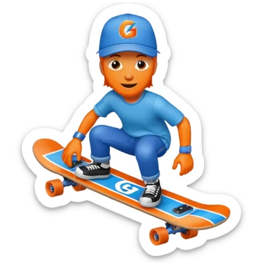Gatorade on a skateboard with a hat sticker