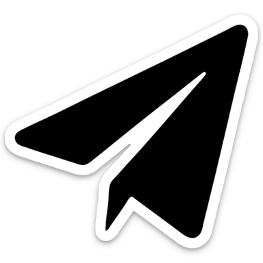 simple gray Telegram paper plane icon, envelope style, no circle or outlines, just the plane in gray with soft shadows and highlights sticker