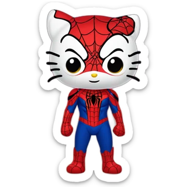 Hellokitty spiderman sticker