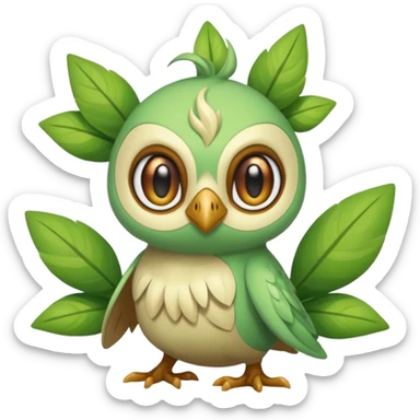  Fey Toony Rowlet-Grookey-Celebi-Amaura-Grovyle-Shaymin-fusion-hybrid sticker