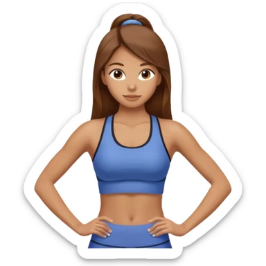 Pilates girl tan skin and brown long hair  sticker