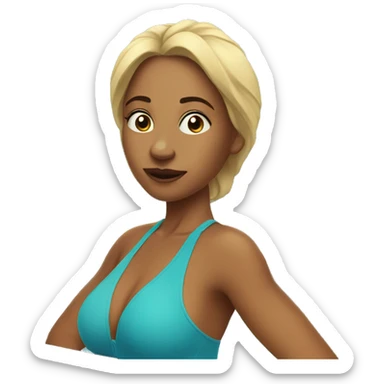 36 year old cartoon women in pool  sticker