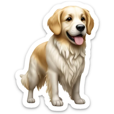 Golden retriver white with mud stains sticker