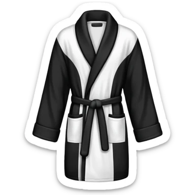 bathrobe white and black without cap sticker