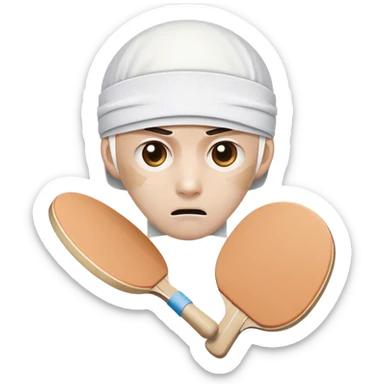 Sad and Injured Ping pong pad with bandages sticker