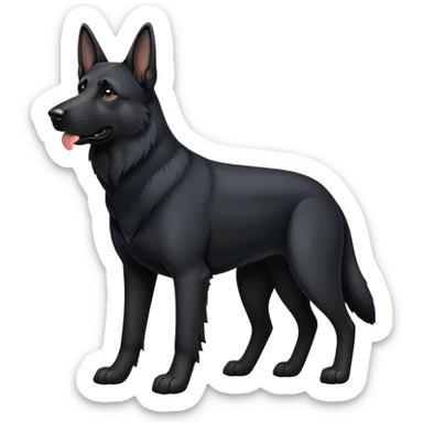Black German shepherd sticker