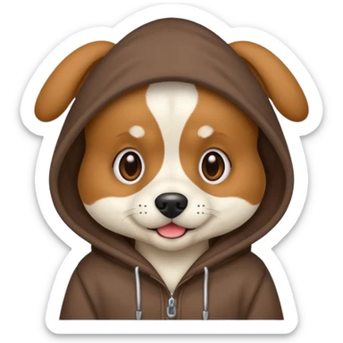 Dog with a hoodie  sticker