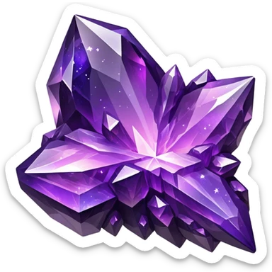 Jagged Amethyst Nebula Galaxy Crystal sticker