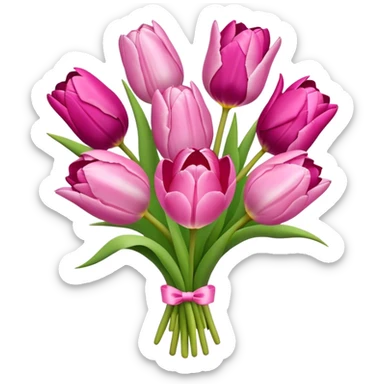 pastel pink and magenta tulips big bouquete sticker