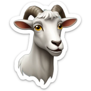 angry black goat's head full profile side sticker