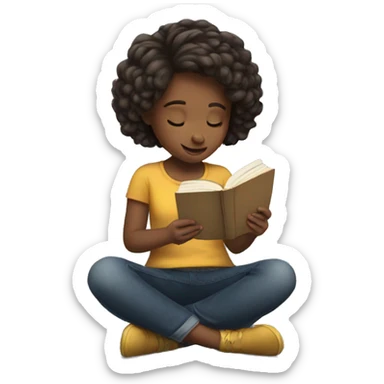 Girl reading sticker