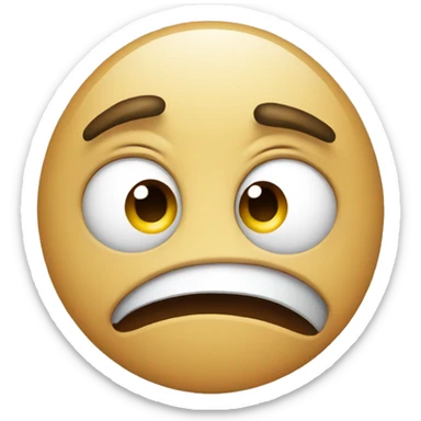 disgusted face with scared eyes and a tear sticker