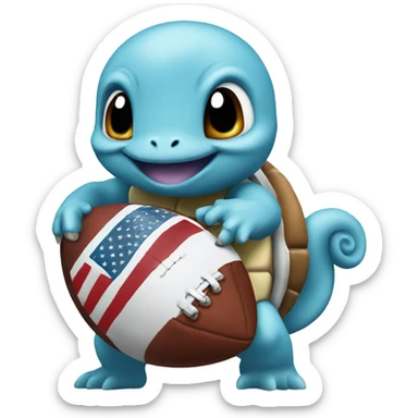 squirtle holding american football sticker