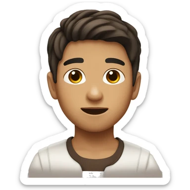 asian/gernan boy with brown hair and babyface  sticker