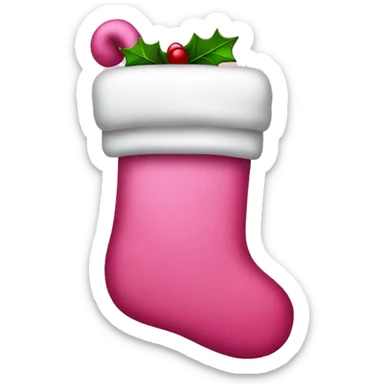 Pink Christmas stocking  sticker