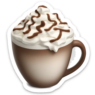 Hot chocolate with a flake and whipped cream sticker