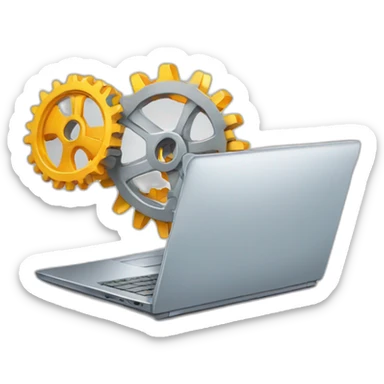 laptop fixes gears sticker