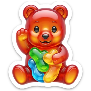 Gummy bear melting sticker